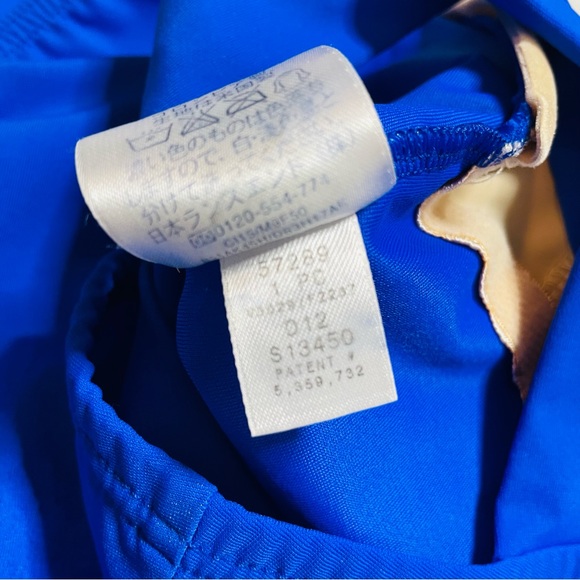 Lands End One Piece Swimsuit Blue Skirted Halter - Picture 9 of 10